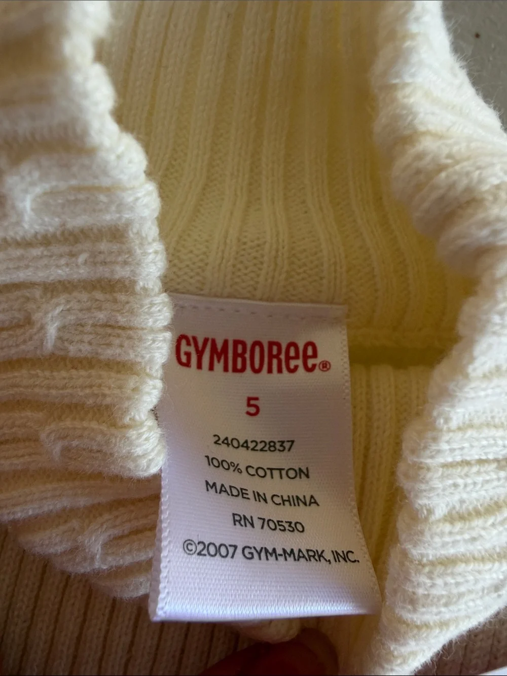 NWT Gymboree Cream Ribbed Mock Neck Sweater